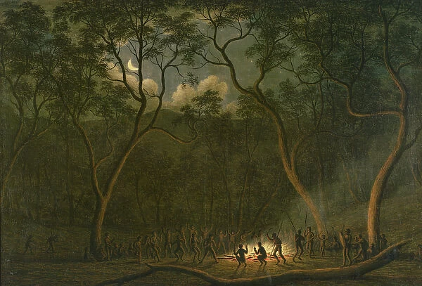 Aboriginal Coroboree in Van Diemens Land (oil on canvas)