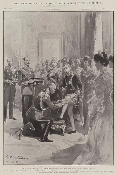 The Accession of the King of Spain, Celebrations at Madrid (litho)