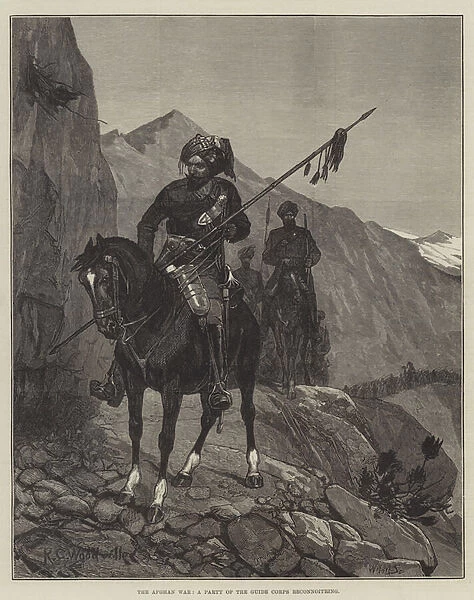 The Afghan War, a Party of the Guide Corps reconnoitring (engraving)