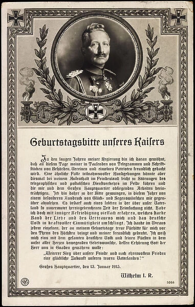Ak Geburtstagsbitte des Emperor Wilhelm II, NPG 5068 (b  /  w photo)