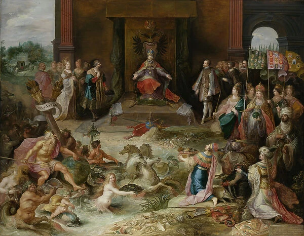 Allegory on the Abdication of Emperor Charles V in Brussels, c. 1630-40 (oil on panel)