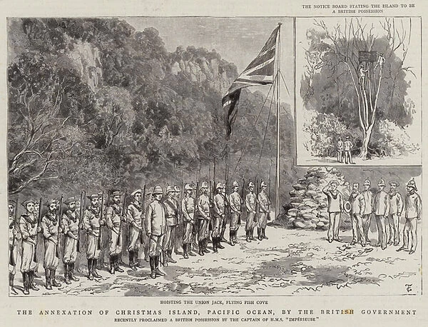 The Annexation of Christmas Island, Pacific Ocean, by the British Government (engraving)