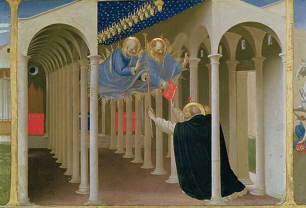 Apparition of SS. Peter and Paul to St. Dominic, from the predella panel of the Coronation