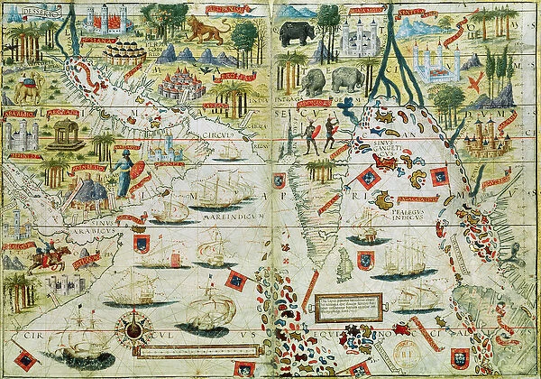 Arabia and India, from the Miller Atlas, c. 1519