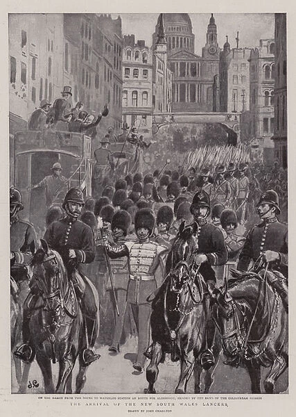 The Arrival of the New South Wales Lancers (litho)