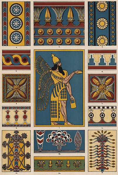 Assyrian art (colour litho)