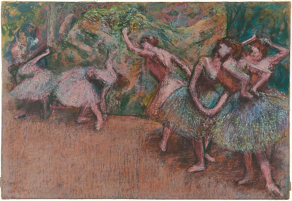 Ballet Scene, c. 1907 (pastel on greenish transparent tracing paper)