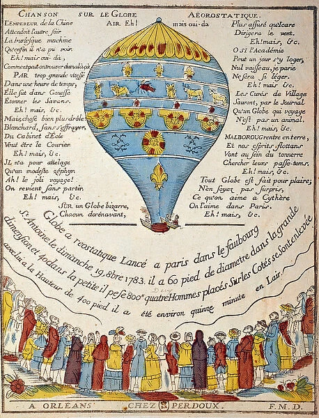 Balloon flight: experience of the Montgolfier brothers on 19 October 1783 in the garden