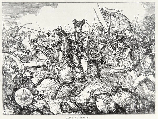 Battle of Plassey (colour litho)