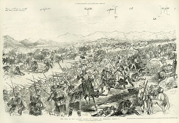 The Battle of Tamai on 13th March 1884, 1884 (litho)