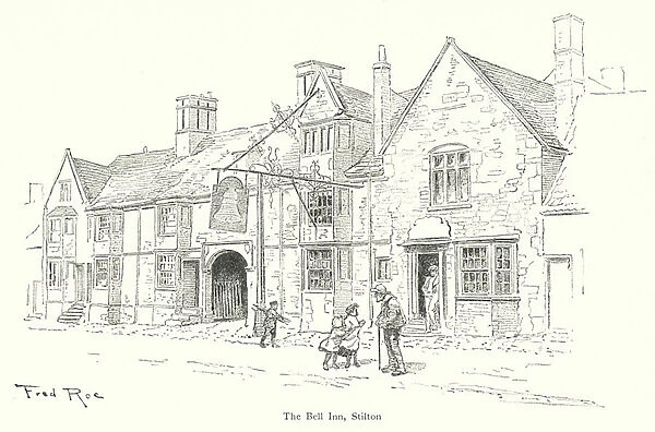 The Bell Inn, Stilton (litho)