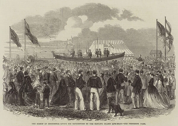 The Bishop of Chichester giving his Benediction to the Hayling Island Life-Boat (engraving)