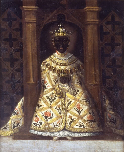 The Black Virgin in the Chadaraita given by Louis XI (1423-83) (oil on canvas)