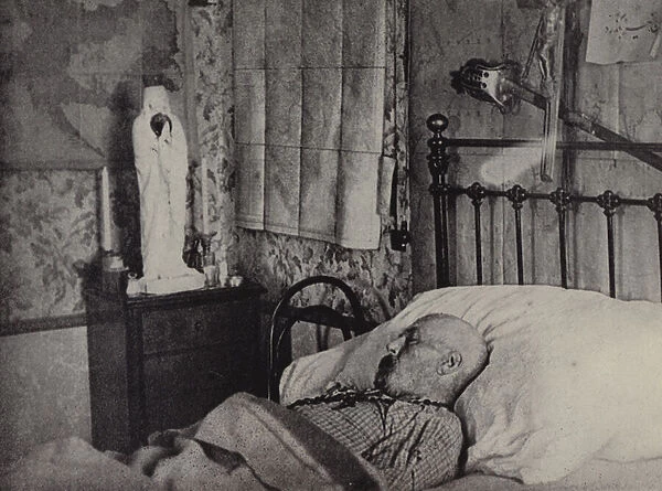 British explorer Sir Richard Burton on his deathbed, Trieste, 1890 (b  /  w photo)