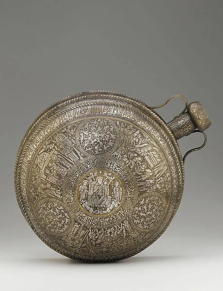 Canteen, from Syria or Northern Iraq, Ayyubid period, mid-13th century (brass
