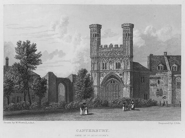 Canterbury, Gate of St Augustines (engraving)