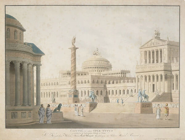 Capitol, set for La clemeza di Tito designed by Beuther, 1815 (w  /  c on paper)