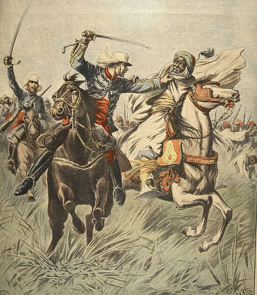 Capture of Samory by lieutenant Jacquin, illustration from Le Petit Journal