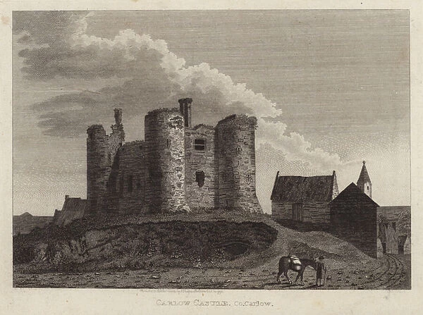 Carlow Castle, County Carlow, Ireland (engraving)