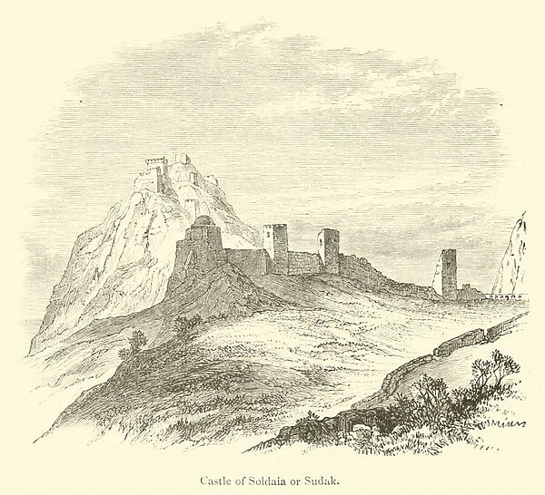 Castle of Soldaia or Sudak (engraving)