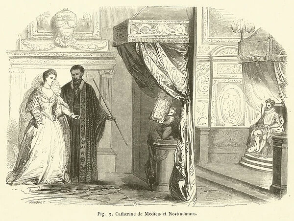 Catherine de Medicis et Nostradamus (engraving)