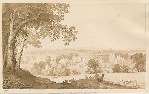 Chartley Hall: sepia drawing, 1837 (drawing)