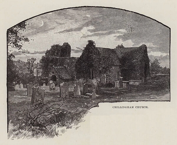 Chillingham Castle, Chillingham Church (litho)