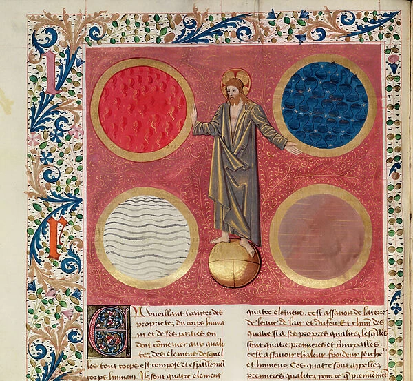 Christ surrounded by the Four Elements (vellum)