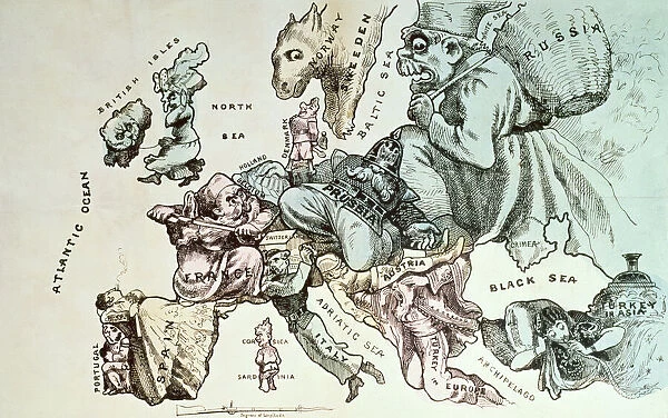 Comic map of Europe by Frederick Rose, c. 1870 (litho)