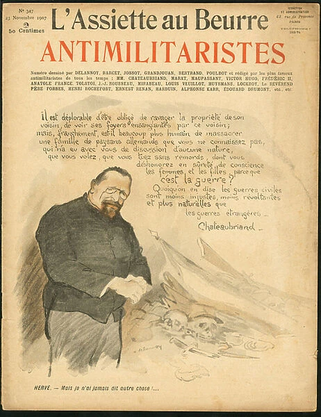 Cover of 'L Assiette au Beurre', number 347, Satirique en Colours, 1907_11_23: Antimilitarists - Antimilitarism, War, Dead corpses, Pacifism - Herve Gustave (1871-1944)
