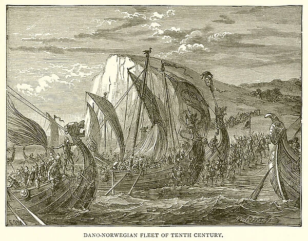 Dano-Norwegian Fleet of Tenth Century (engraving)