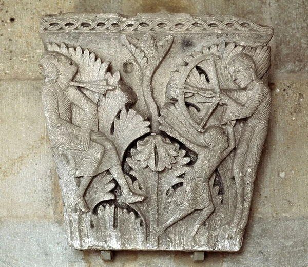The death of Cain (carved capital)