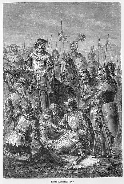 Death of Manfred, King of Sicily - 1266 - Manfred Killed in Battle - Battle of