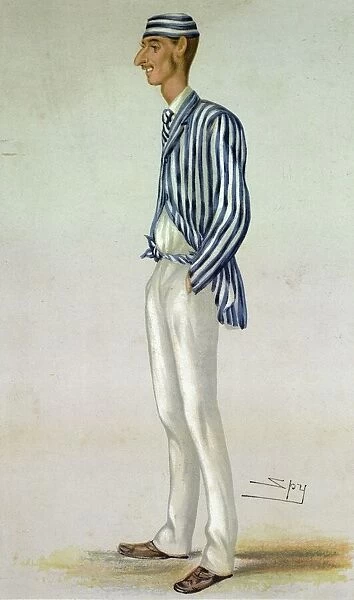 The Demon Bowler, from Vanity Fair, 13th July 1878 (colour litho)