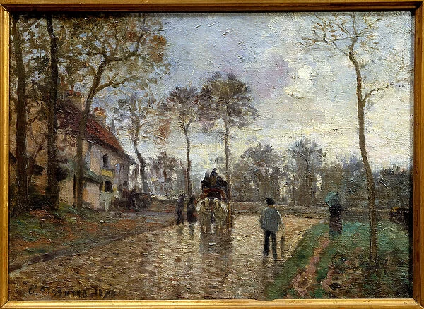 Diligence, Louveciennes. Painting by Camille Pissarro (1830-1903), 1870. Oil on canvas