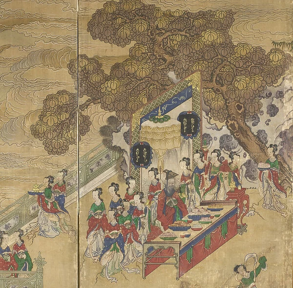 Dongwanggong, detail from The Banquet of Seowangmo, c. 1800 (ink, color and gold on silk)