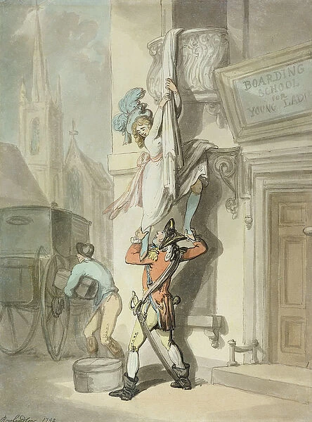 The Elopement, 1792 (w  /  c with pen & ink over graphite on paper)