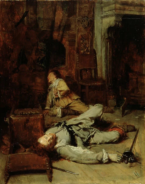 The End of the Game of Cards, 1865 (oil on panel)