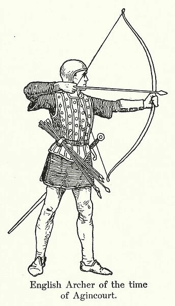 English Archer of the time of Agincourt (litho)