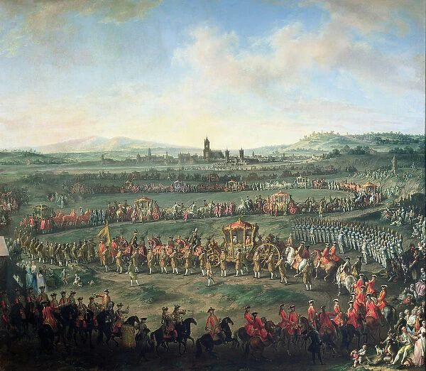 The Entrance of Emperor Francis I (1708-65) into Frankfurt, accompanied by Joseph II