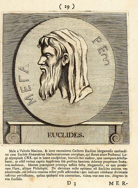 Euclid of Megara, Greek Socratic philosopher, 1780 (engraving)