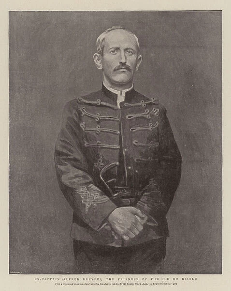 Ex-Captain Alfred Dreyfus, the Prisoner of the Ile du Diable (litho)