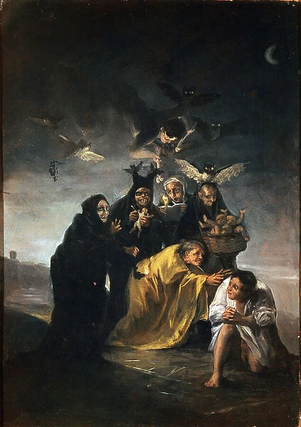 Exorcism or witches. Painting by Francisco de GOYA Y LUCIENTES (1746-1828), 1797-1798