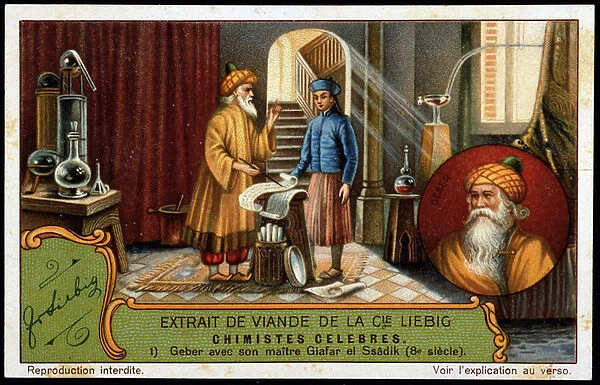 The famous chemists: Geber Jabir ibn Hayyan (721-815), Muslim alchemist of Persian origin