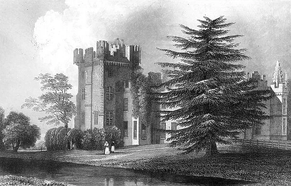 Faulkbourn Hall, near Whitham, Essex, engraved by Henry Wallis, 1832 (engraving)