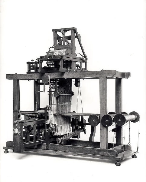 First fully automated loom invented by Jacques de Vaucanson (1709-82) c. 1745 (b  /  w photo)