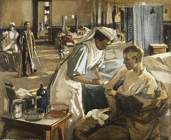 The First Wounded, London Hospital, 1914, 1914 (oil on canvas)