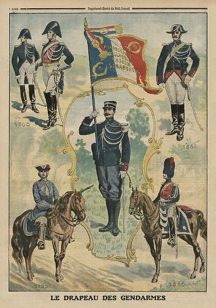 The flag of the Gendarmes, front cover illustration from Le Petit Journal