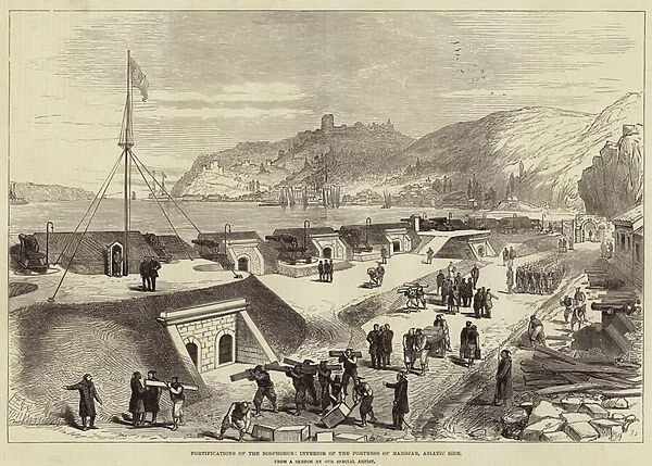 Fortifications of the Bosphorus, Interior of the Fortress of Mahdjar, Asiatic Side (engraving)