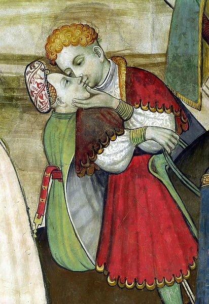 The Fountain of Life, detail of a couple embracing, 1418-30 (fresco)